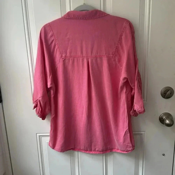 Coldwater Creek women’s button down tunic blouse size extra small 4-6 shirt pink - Picture 5 of 5
